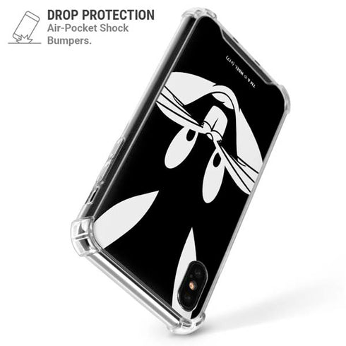 Looney Tunes Bugs Bunny Plain Black and White iPhone XS Max Clear Case